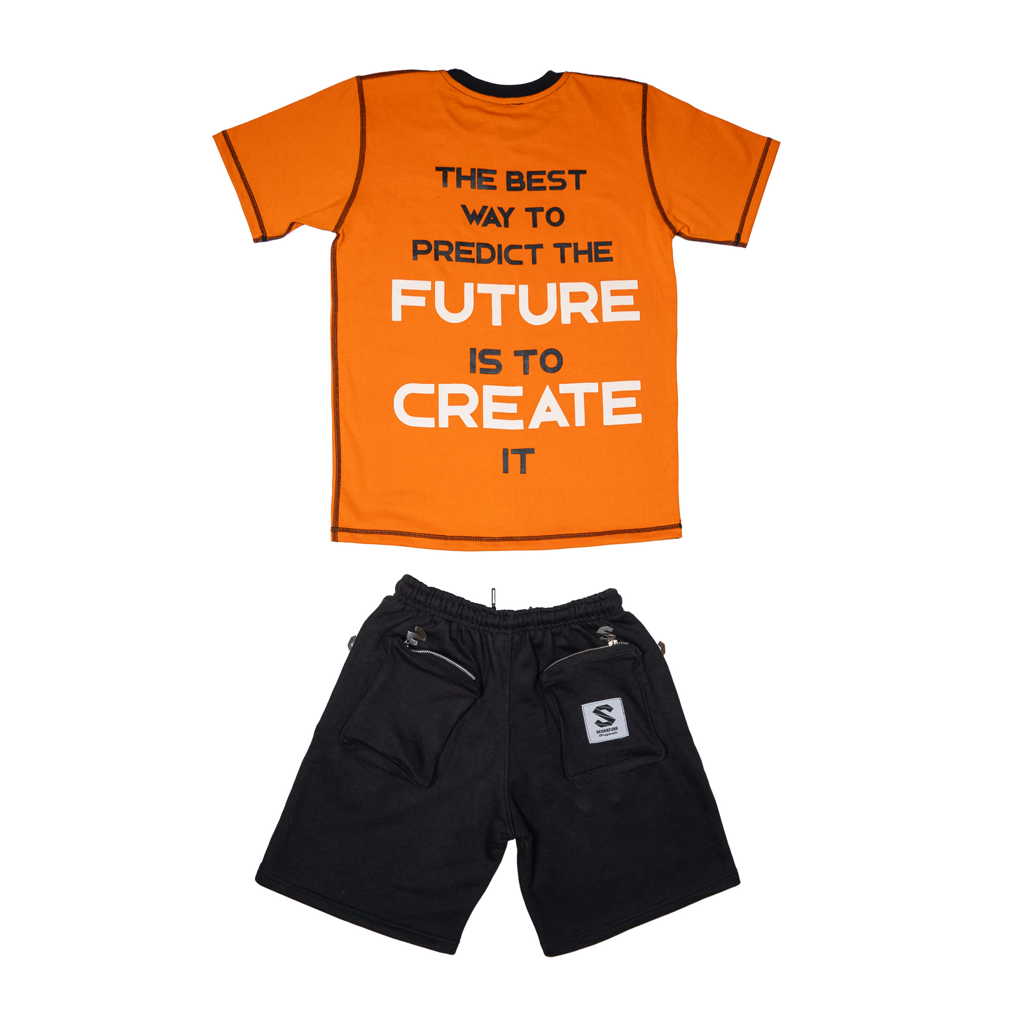 Bright Future Orange/Black Short Set